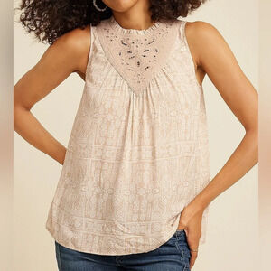 Maurices Embroidered Yoke High Neck Tank